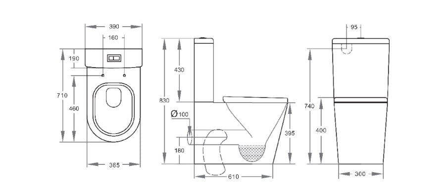 POSEIDON STELLA RIMLESS SMART TOILET WITH REMOTE CONTROL GLOSS WHITE