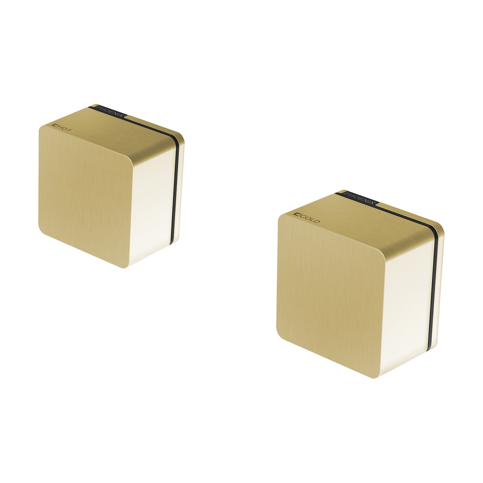PHOENIX ALIA WALL TOP ASSEMBLIES 15MM EXTENDED SPINDLES BRUSHED GOLD