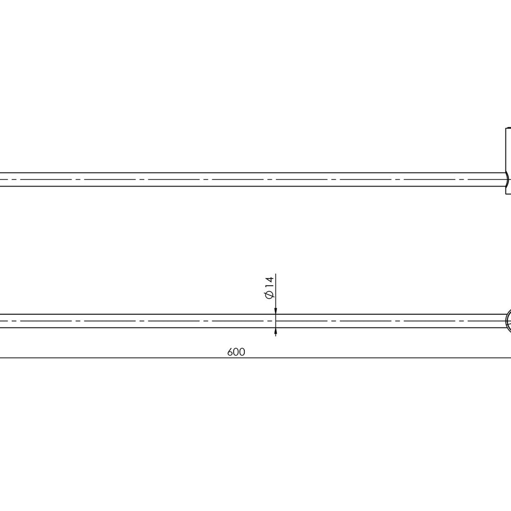 PHOENIX VIVID SLIMLINE SINGLE NON-HEATED TOWEL RAIL MATTE BLACK 600MM AND 800MM