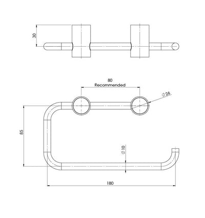 PHOENIX VIVID SLIMLINE TOILET ROLL HOLDER BRUSHED NICKEL 180MM
