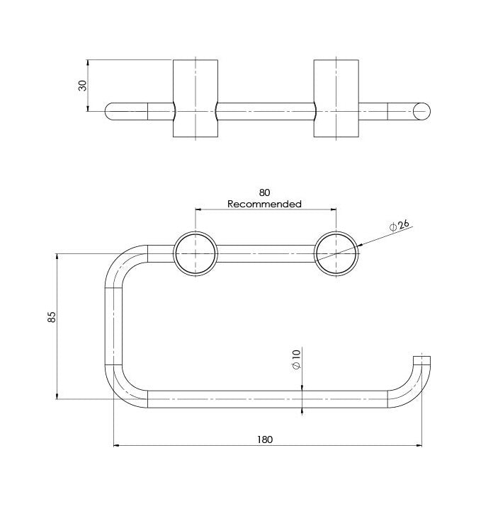 PHOENIX VIVID SLIMLINE TOILET ROLL HOLDER MATTE BLACK 180MM