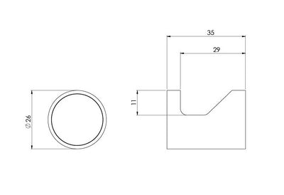 PHOENIX VIVID SLIMLINE ROBE HOOK BRUSHED NICKEL 35MM