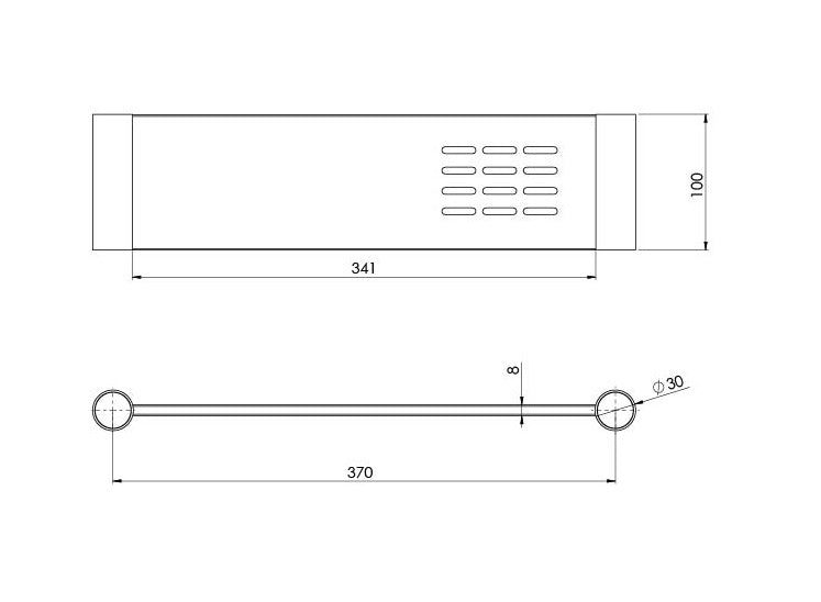 PHOENIX VIVID SLIMLINE METAL SHELF BRUSHED NICKEL 370MM