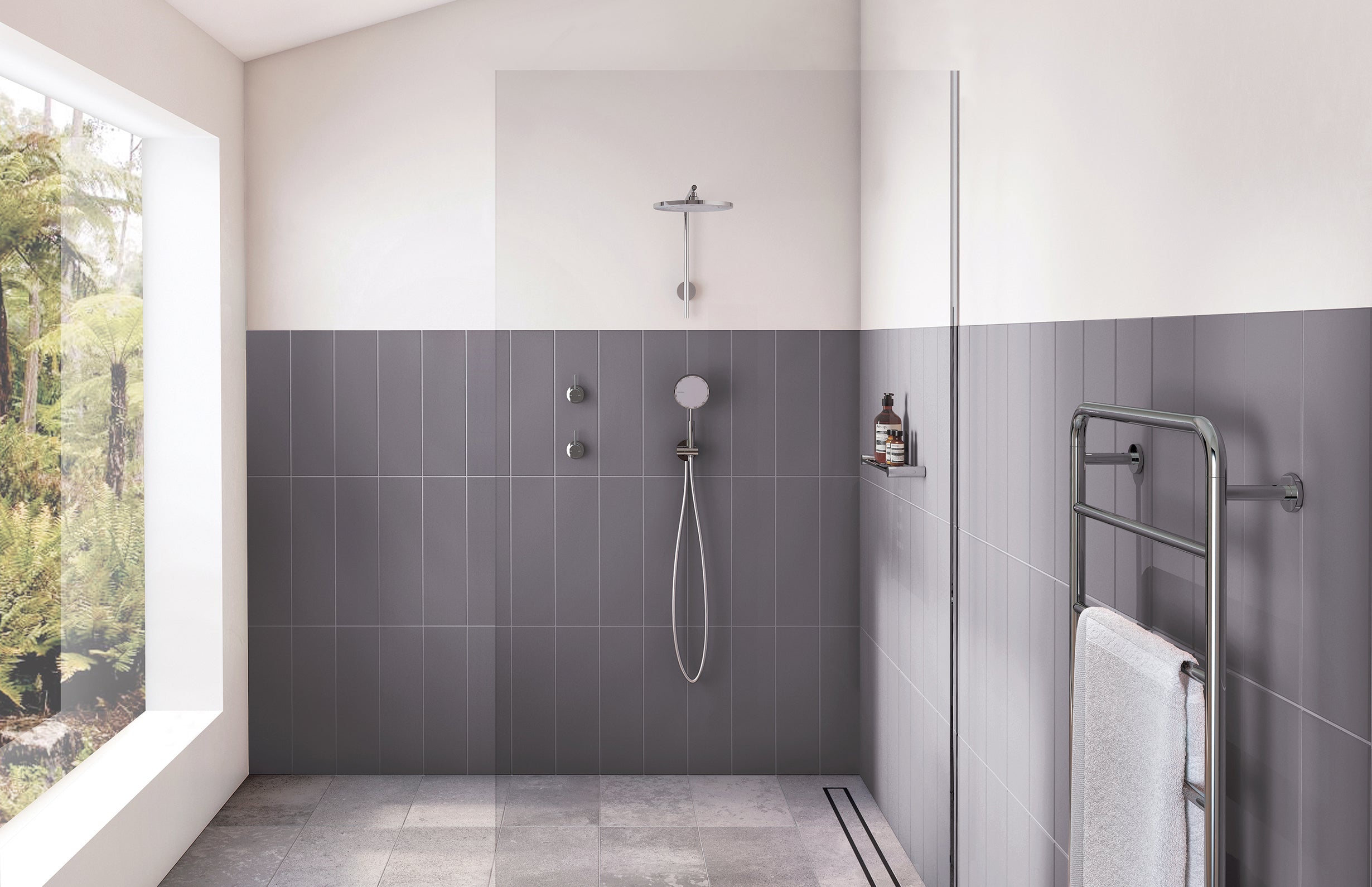 PHOENIX VIVID SLIMLINE NON-HEATED TOWEL LADDER CHROME 800MM X 500MM
