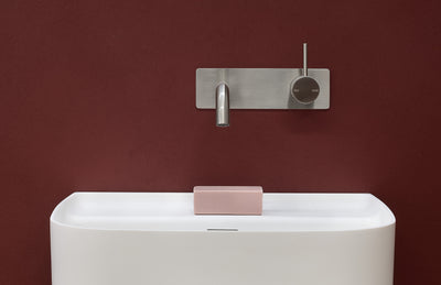 PHOENIX VIVID SLIMLINE LEAD FREE BASIN / BATH WALL MIXER SET 200MM BRUSHED NICKEL