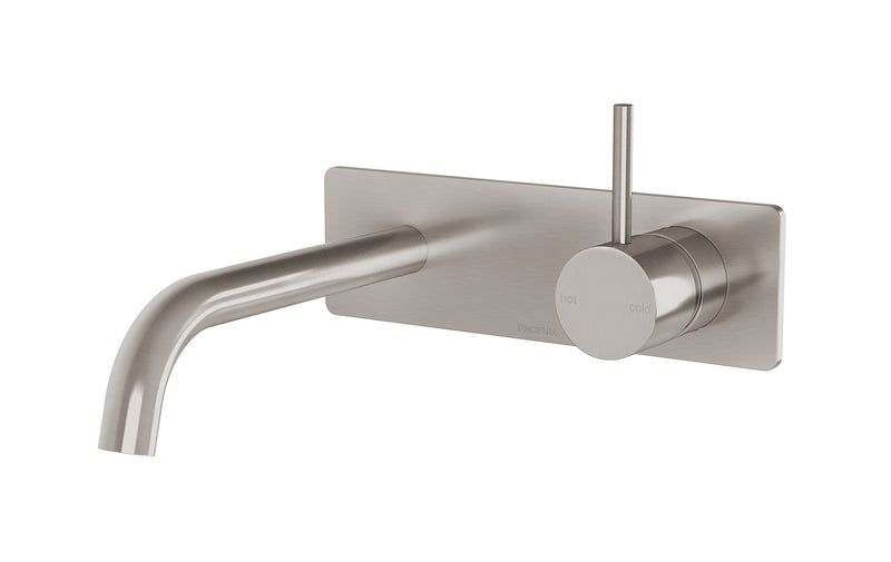 PHOENIX VIVID SLIMLINE UP BASIN / BATH WALL MIXER SET BRUSHED NICKEL
