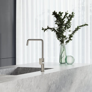 PHOENIX MEKKO SINK MIXER 190MM SQUARELINE BRUSHED NICKEL