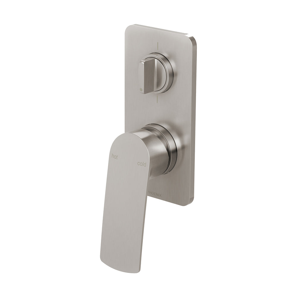 PHOENIX MEKKO SHOWER / BATH DIVERTER MIXER COMPLETE KIT BRUSHED NICKEL
