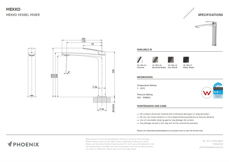 PHOENIX MEKKO VESSEL MIXER MATTE BLACK