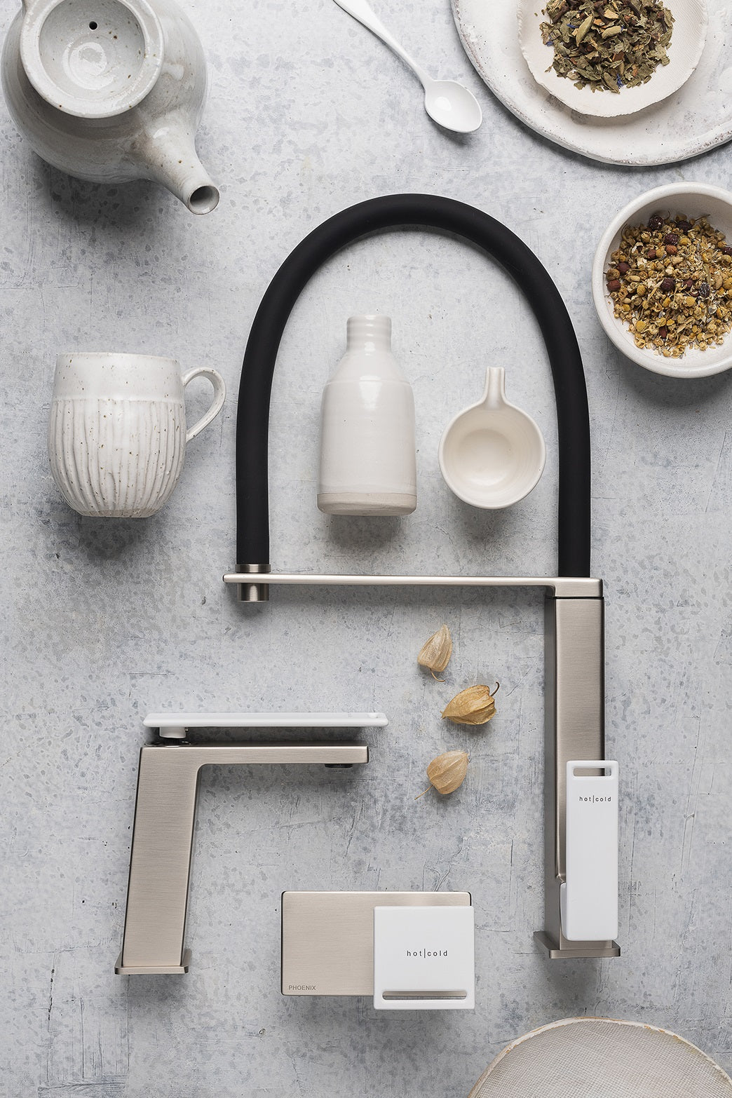PHOENIX ZIMI SINK MIXER 460MM BRUSHED NICKEL