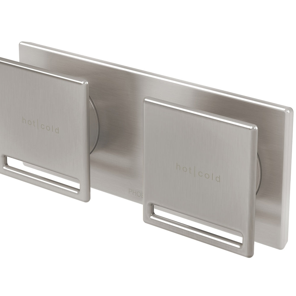 PHOENIX ZIMI TWIN SHOWER / WALL MIXER 153MM BRUSHED NICKEL