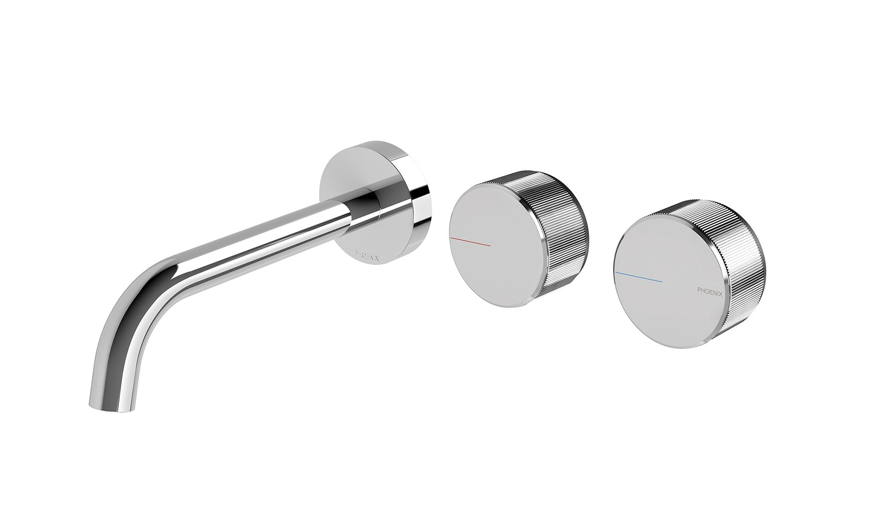 PHOENIX AXIA WALL BASIN / BATH CURVED OUTLET HOSTESS SET 180MM CHROME