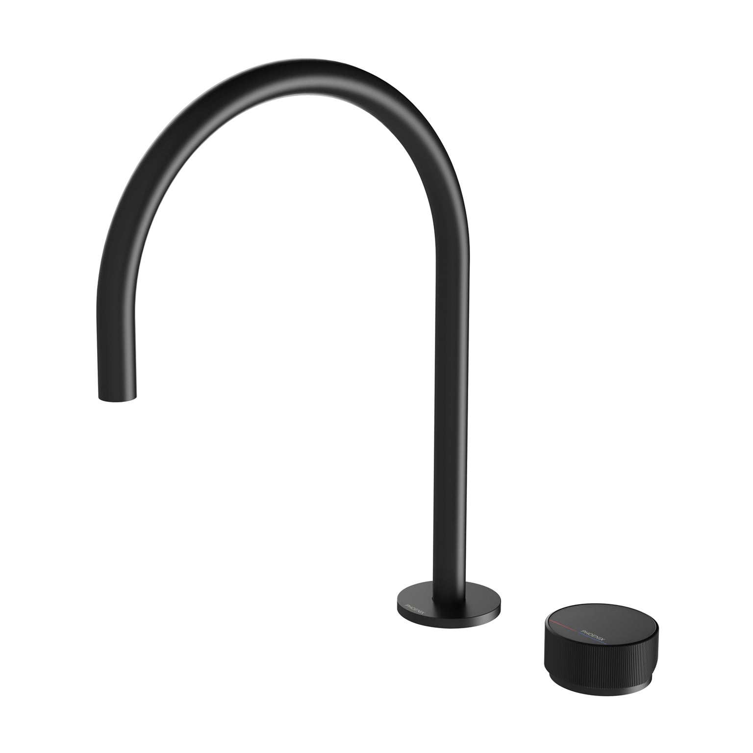 PHOENIX AXIA HOB GOOSENECK SINK MIXER SET 316MM MATTE BLACK