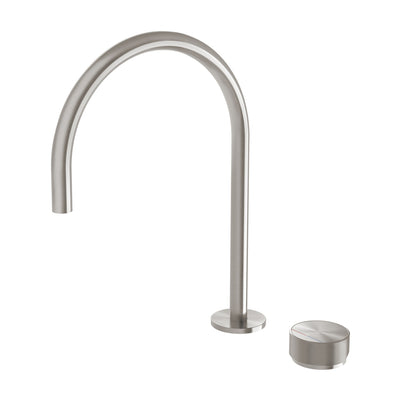 PHOENIX AXIA HOB GOOSENECK LEAD FREE SINK MIXER SET 316MM BRUSHED NICKEL