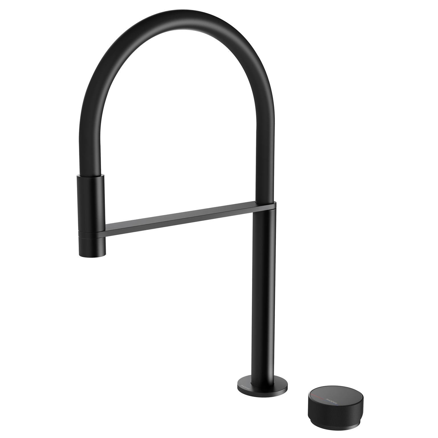 PHOENIX AXIA HOB SINK MIXER SET FLEXIBLE HOSE 230MM MATTE BLACK