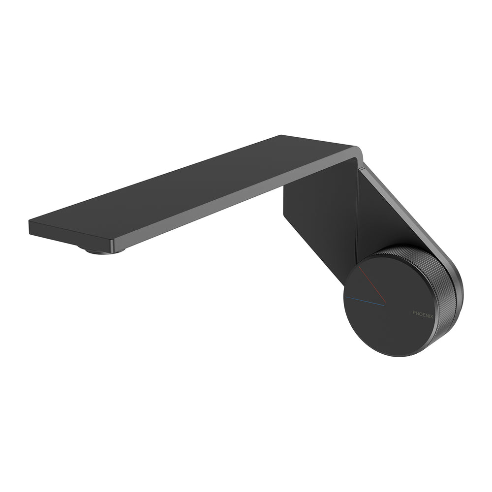 PHOENIX AXIA LEAD FREE WALL BASIN BATH MIXER SET 200MM MATTE BLACK
