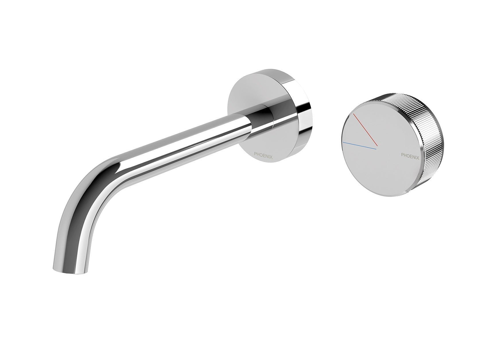 PHOENIX AXIA WALL BASIN / BATH CURVED OUTLET MIXER SET 180MM CHROME