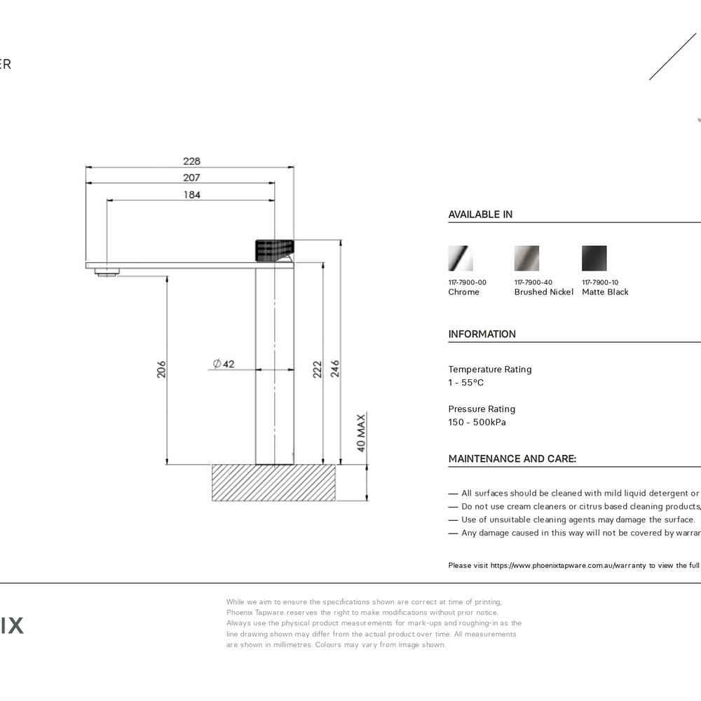 PHOENIX AXIA VESSEL MIXER BRUSHED NICKEL