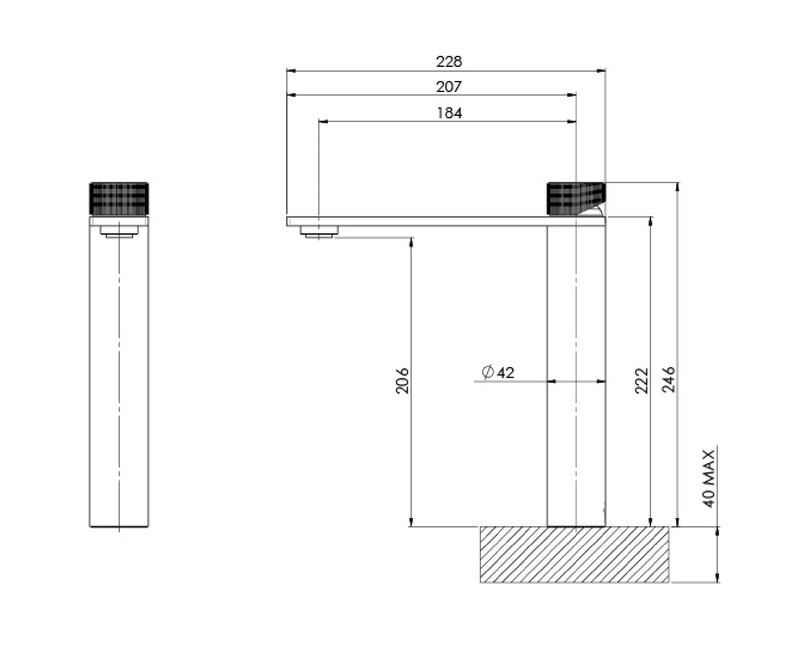 PHOENIX AXIA VESSEL MIXER MATTE BLACK
