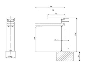 PHOENIX TEEL BASIN MIXER 162MM CHROME