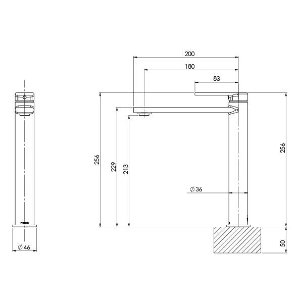 PHOENIX TEEL LEAD FREE VESSEL MIXER 256MM CHROME