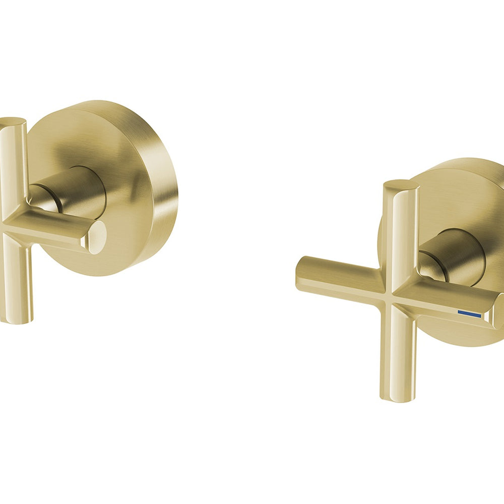 PHOENIX VIVID SLIMLINE LEAD FREE PLUS WALL TOP ASSEMBLIES EXTENDED SPINDLES BRUSHED GOLD