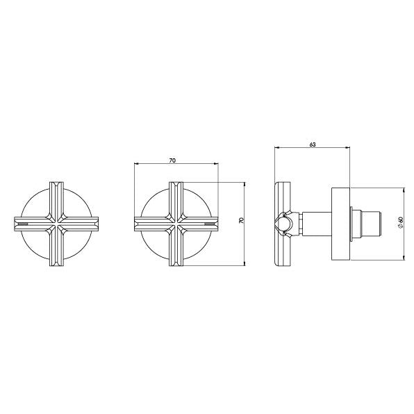 PHOENIX VIVID SLIMLINE PLUS WALL TOP ASSEMBLIES 15MM EXTENDED SPINDLES BRUSHED NICKEL