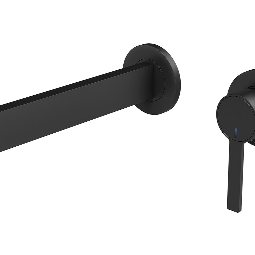 PHOENIX LEXI MKII WALL BATH MIXER SET 200MM MATTE BLACK
