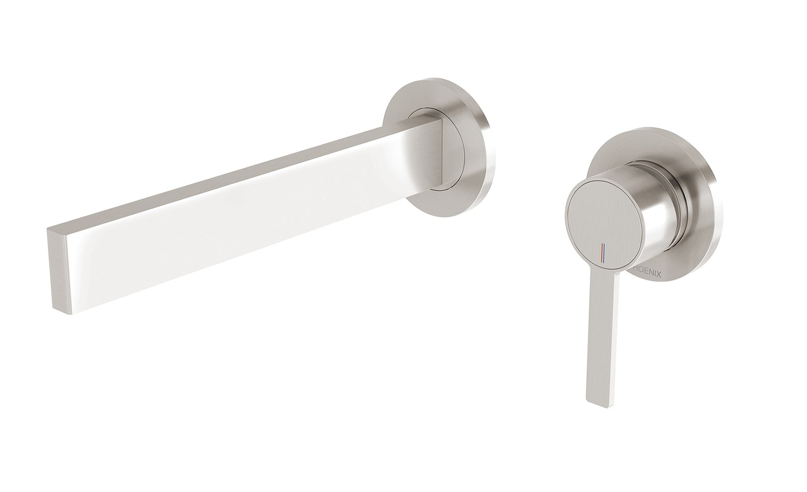 PHOENIX LEXI MKII WALL BATH MIXER SET BRUSHED NICKEL 200MM