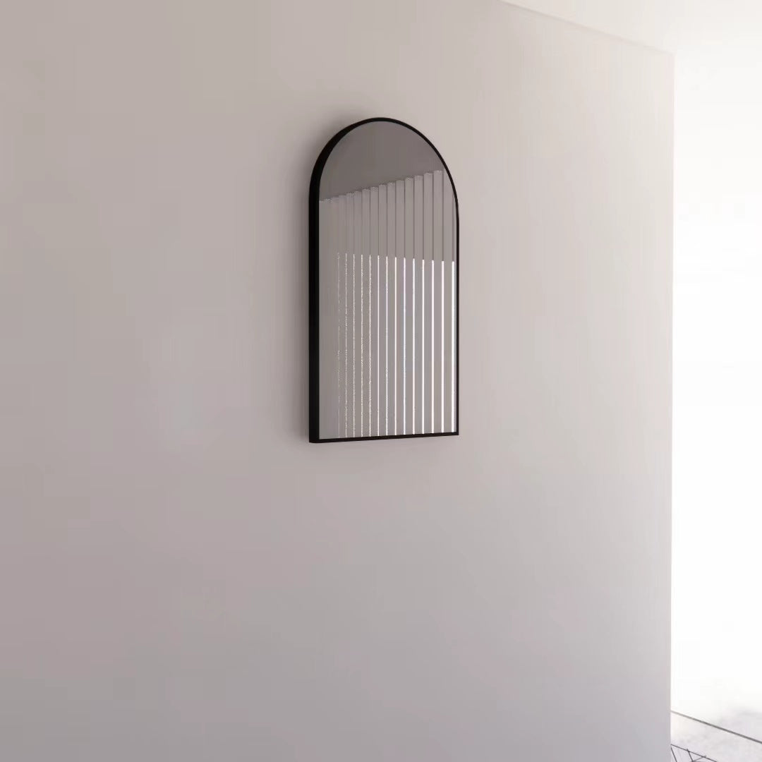 RIVA FRAMED ARCH MIRROR WALL MOUNTED BLACK 800MM