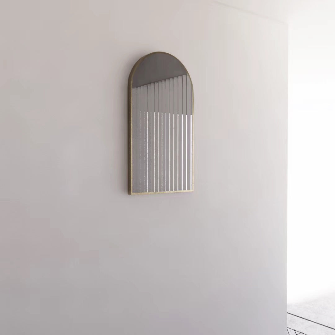 RIVA FRAMED PLAIN ARCH MIRROR GOLD 450X800MM