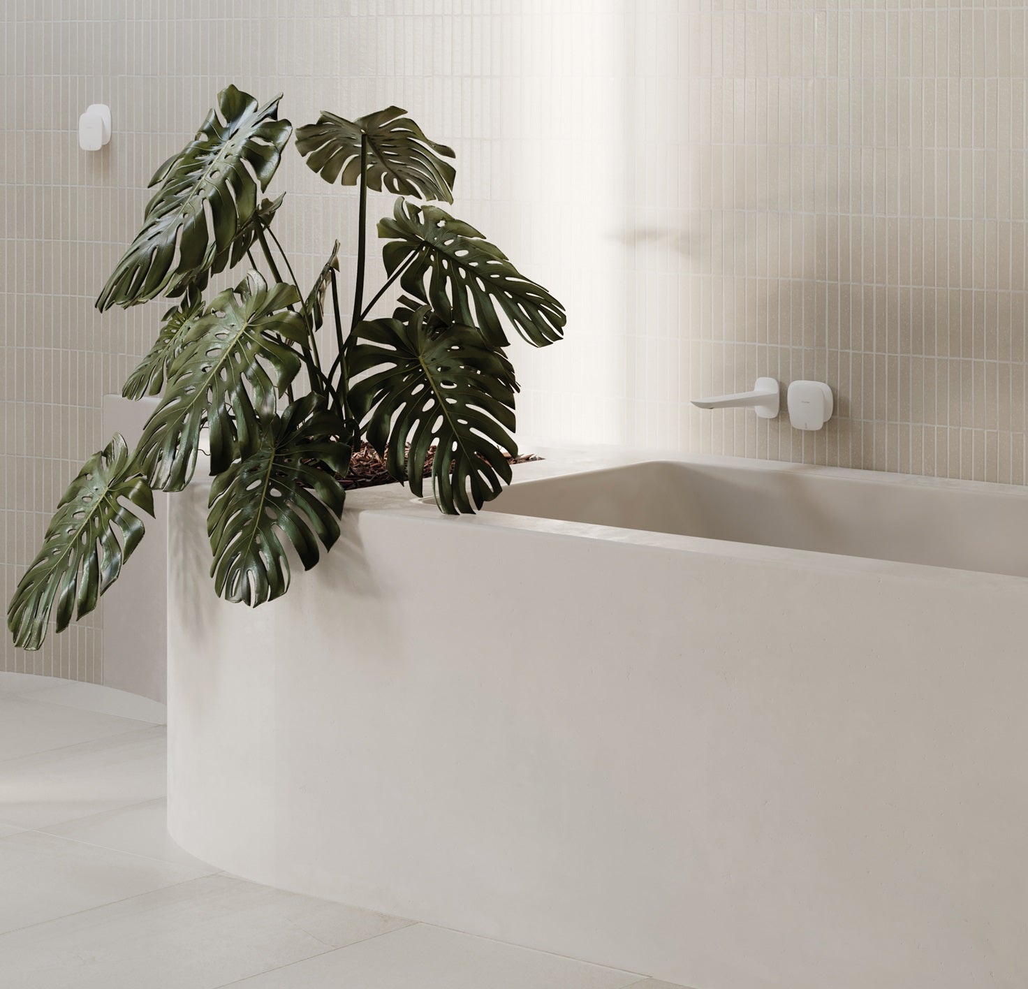 PHOENIX NUAGE WALL BASIN BATH MIXER SET 200MM MATTE WHITE