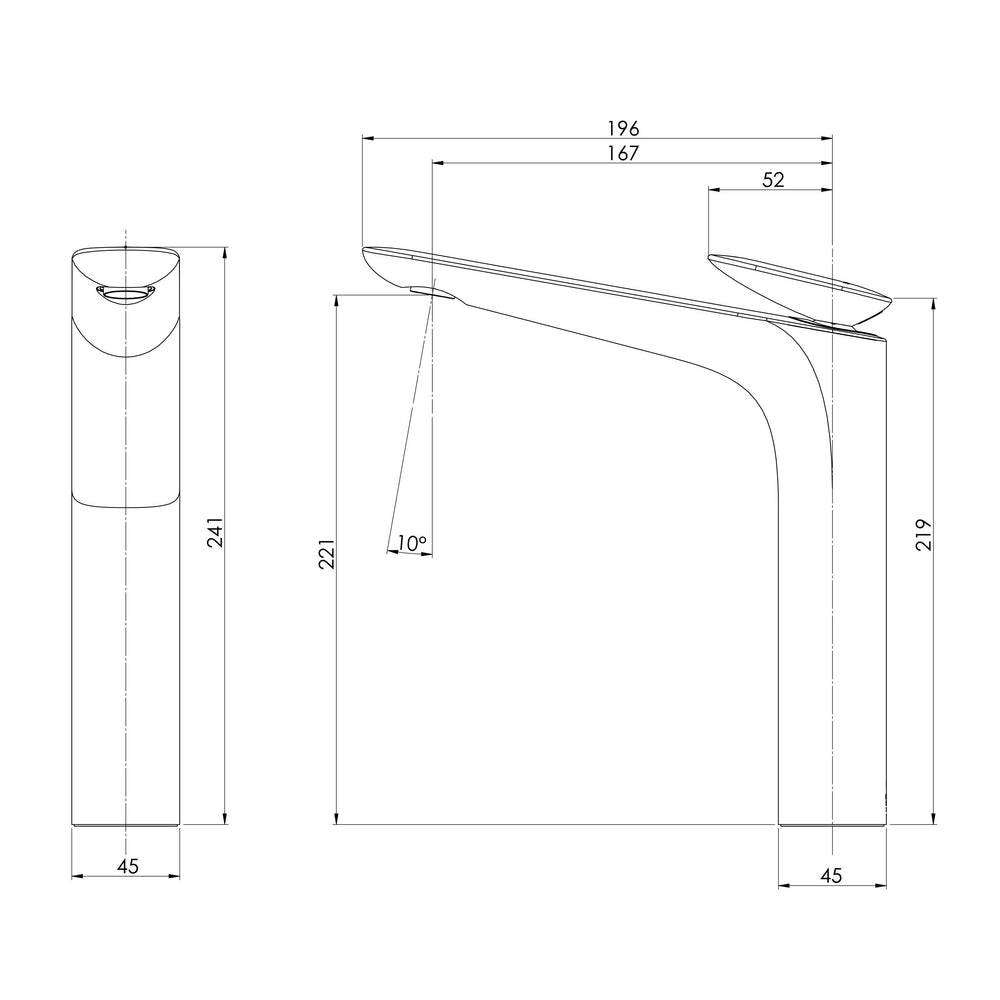 PHOENIX NUAGE LEAD FREE VESSEL MIXER 219MM BRUSHED CARBON