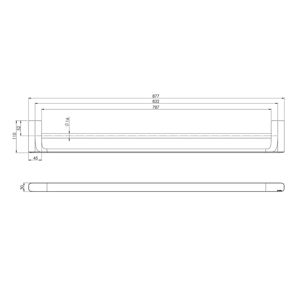 PHOENIX NUAGE DOUBLE NON-HEATED TOWEL RAIL CHROME 600MM AND 800MM