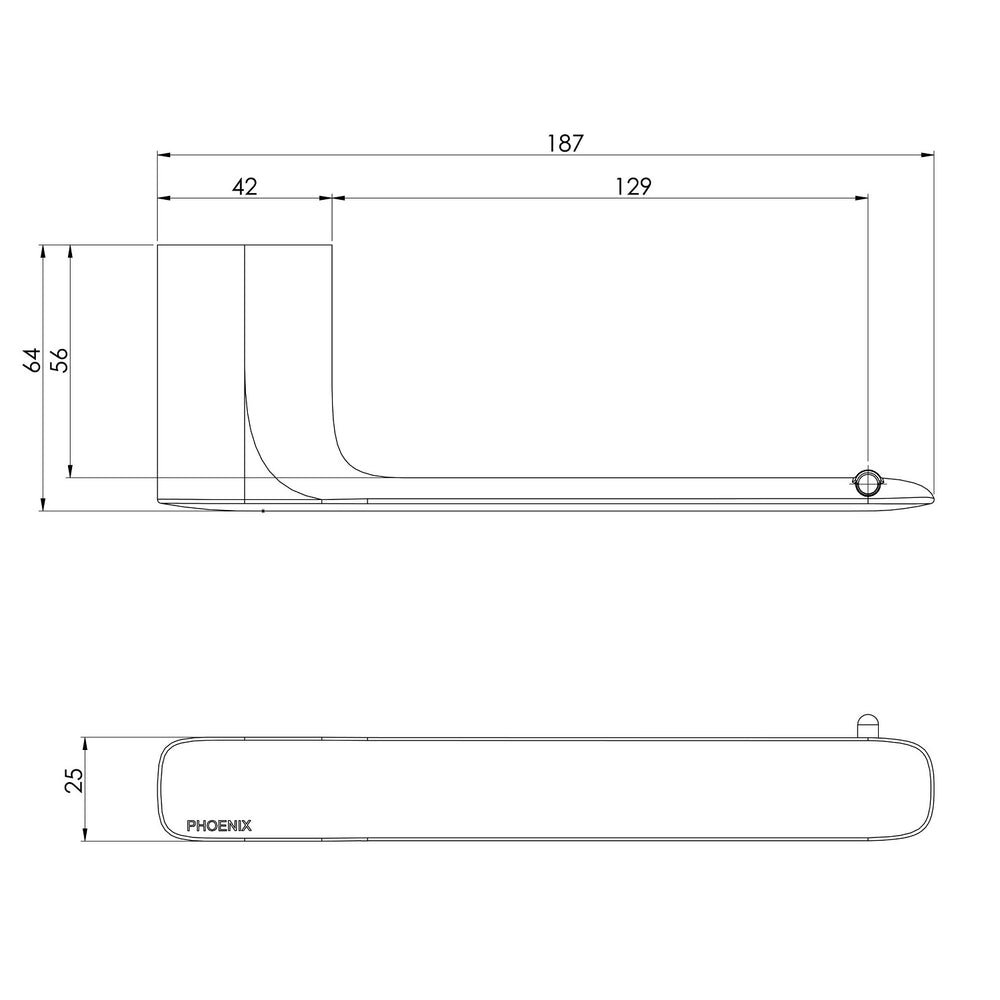 PHOENIX NUAGE TOILET ROLL HOLDER BRUSHED NICKEL 187MM