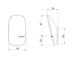 PHOENIX NUAGE ROBE HOOK CHROME 47MM
