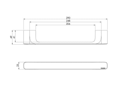 PHOENIX NUAGE NON-HEATED HAND TOWEL RAIL CHROME 290MM