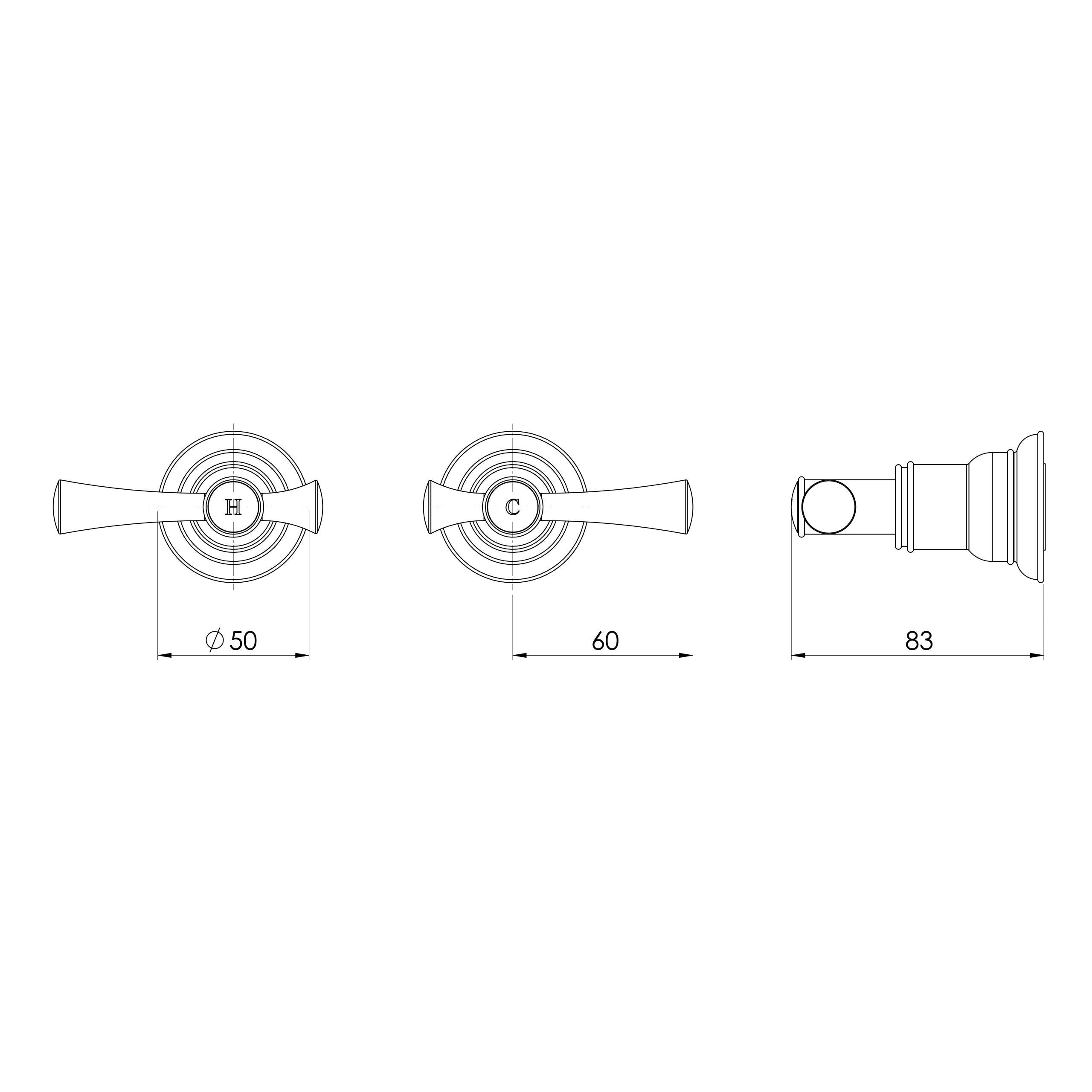 PHOENIX CROMFORD WALL TOP ASSEMBLIES CHROME