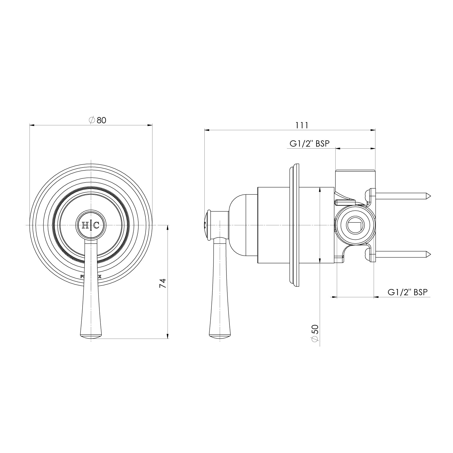 PHOENIX CROMFORD SWITCHMIX SHOWER / WALL MIXER FIT-OFF AND ROUGH-IN KIT MATTE BLACK