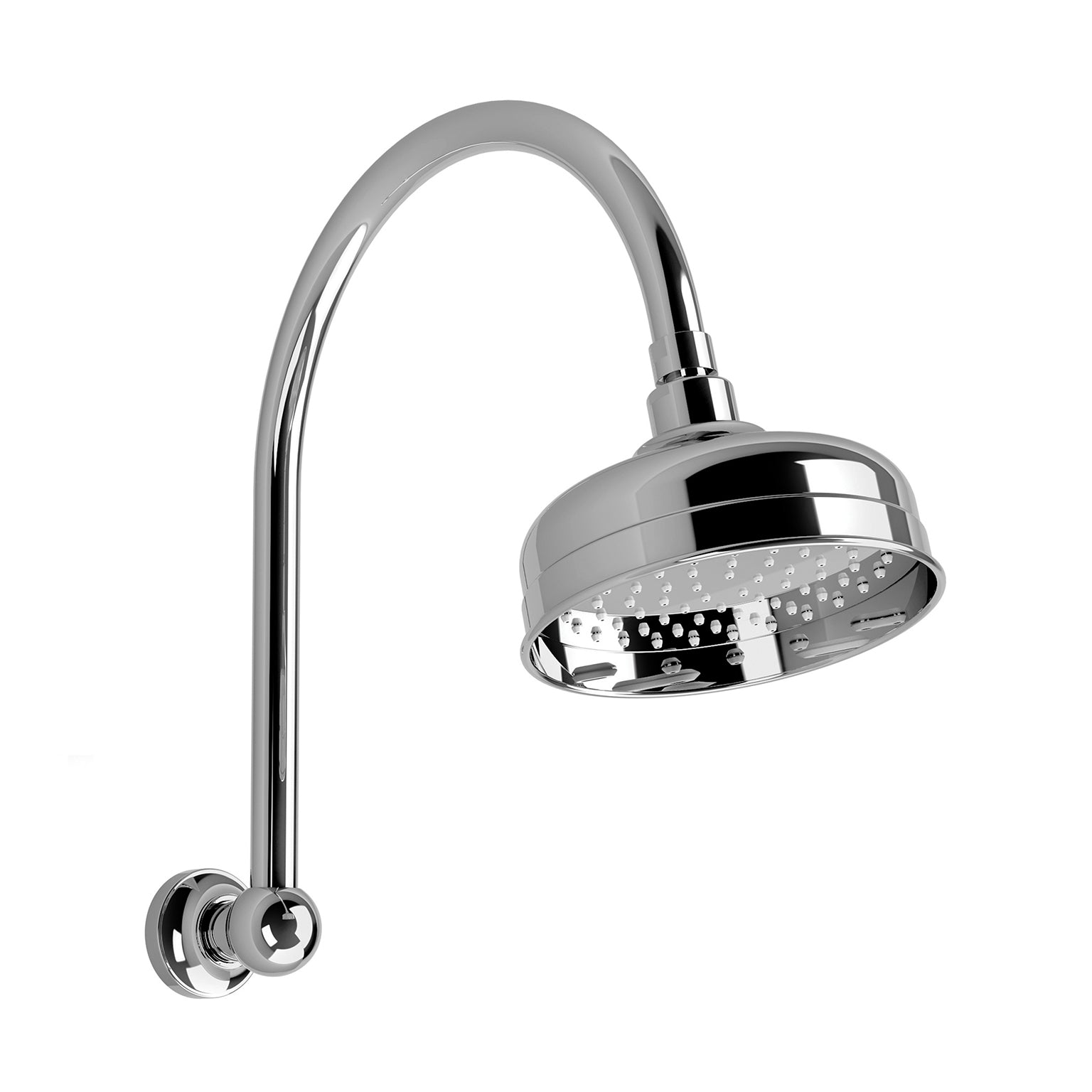 PHOENIX CROMFORD HIGH-RISE SHOWER ARM AND ROSE CHROME 150MM