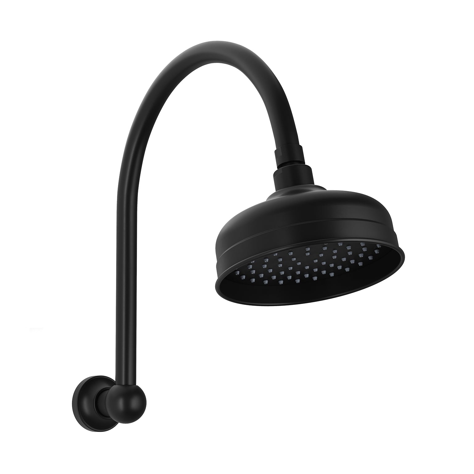 PHOENIX CROMFORD HIGH-RISE SHOWER ARM AND ROSE MATTE BLACK 150MM