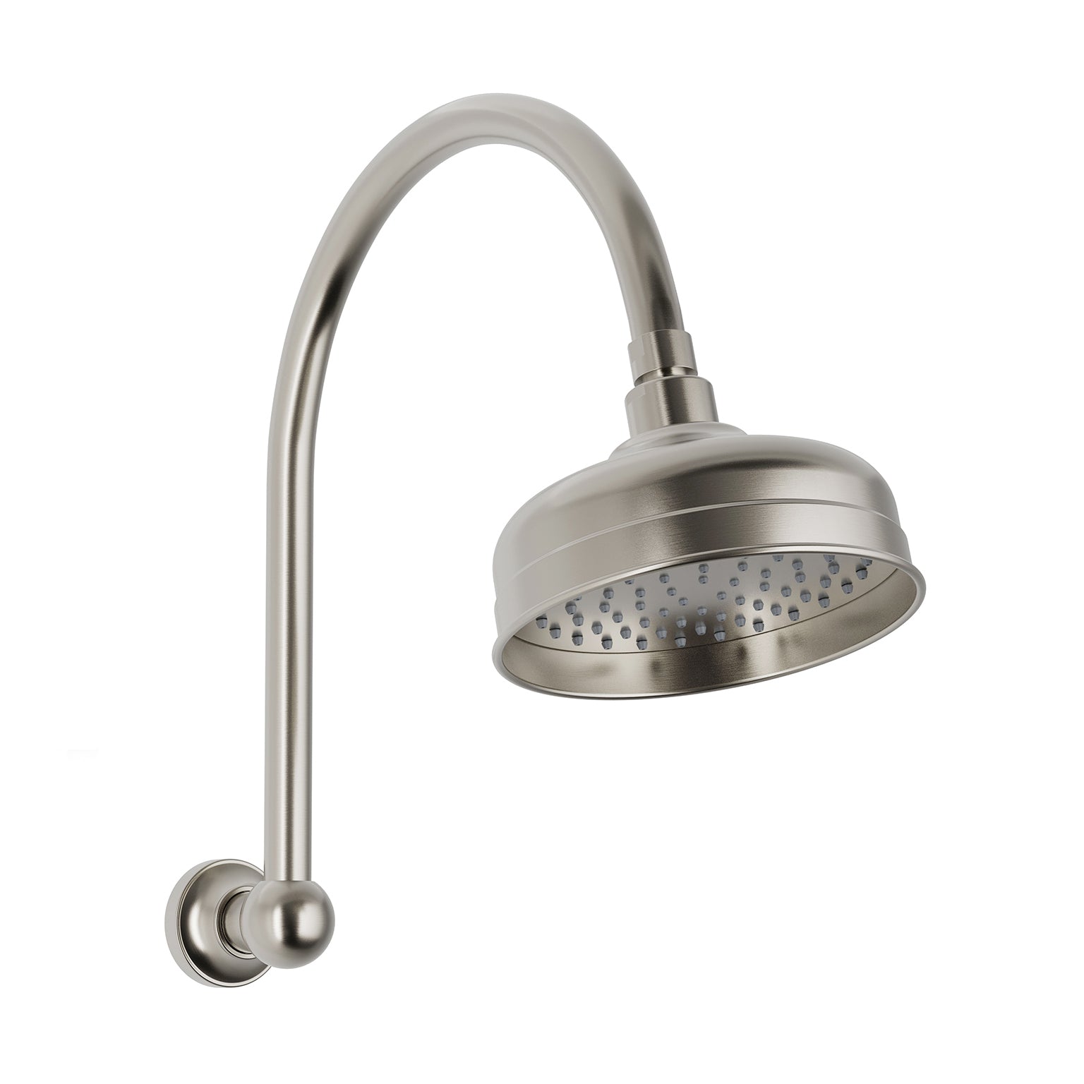 PHOENIX CROMFORD HIGH-RISE SHOWER ARM AND ROSE BRUSHED NICKEL 150MM
