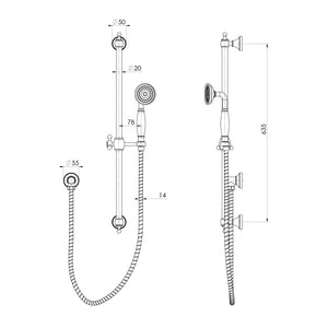 PHOENIX CROMFORD RAIL SHOWER BRUSHED NICKEL