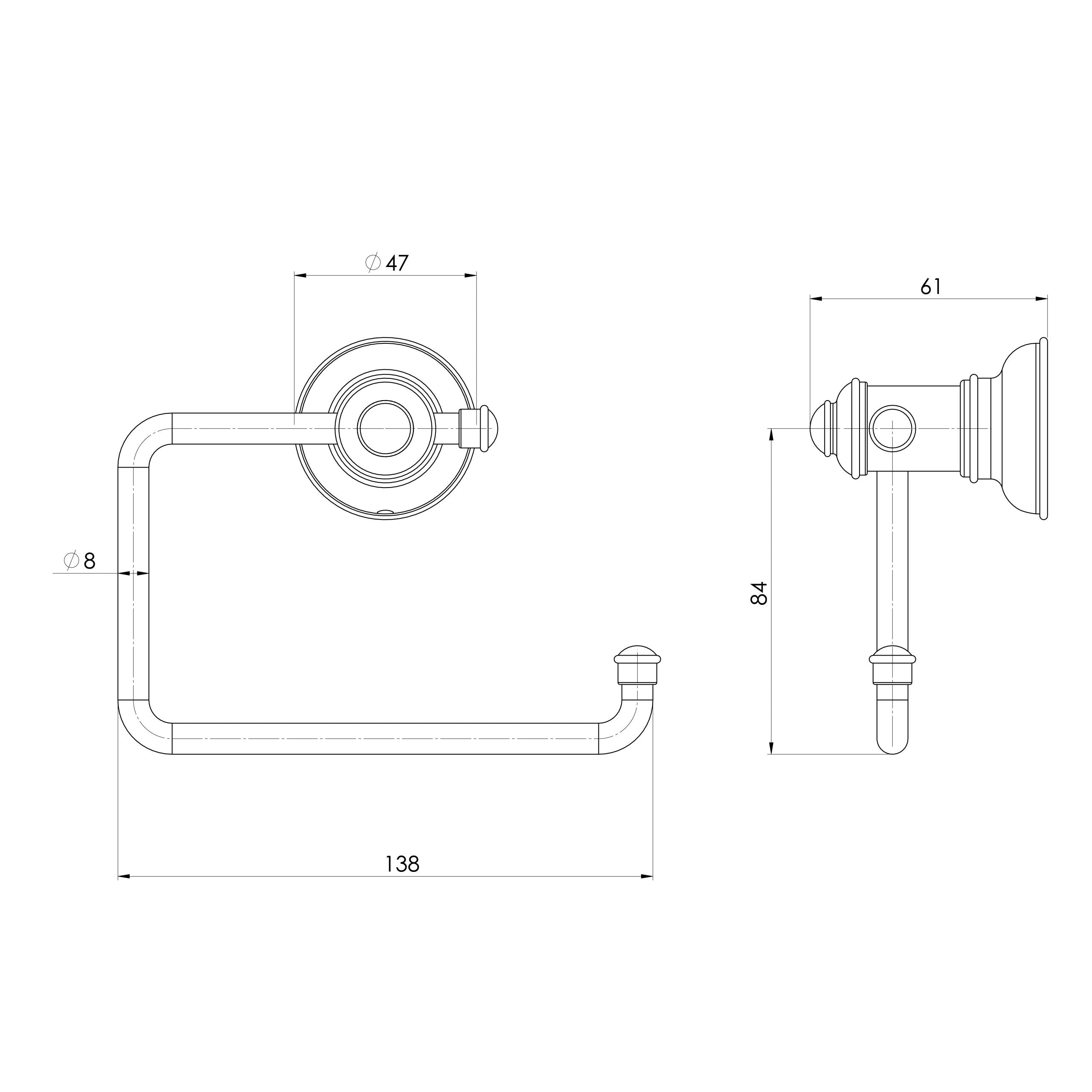 PHOENIX CROMFORD TOILET ROLL HOLDER CHROME 138MM