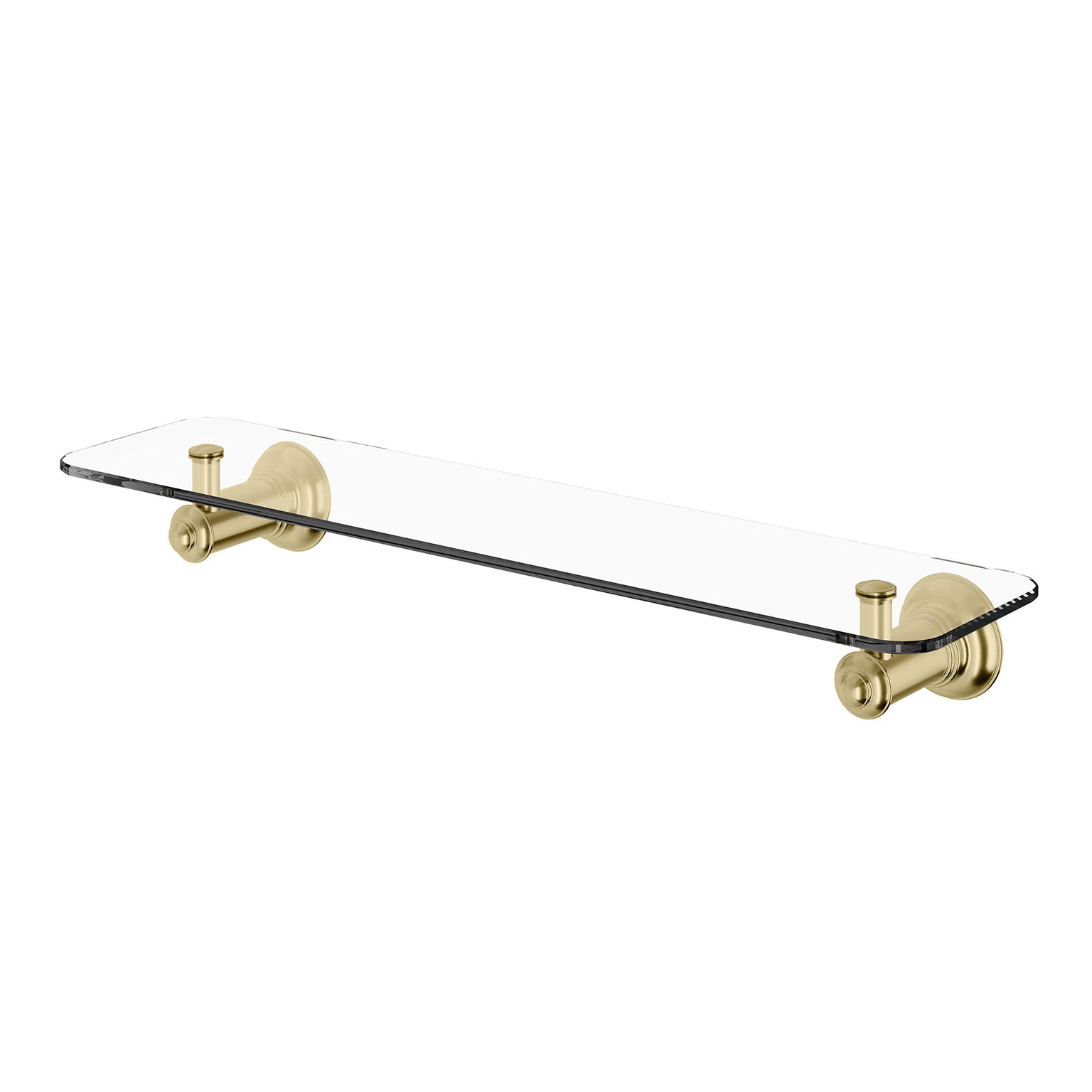 PHOENIX CROMFORD GLASS SHELF BRUSHED GOLD 450MM