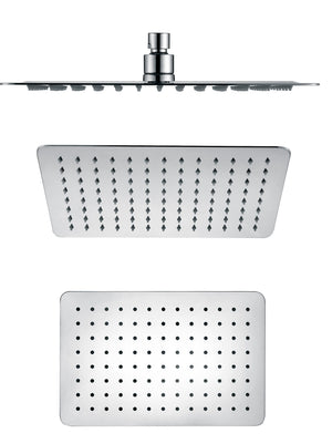 QUOSS RAIN SHOWER SUNFLOWER SET RECTANGLE 400MM CHROME