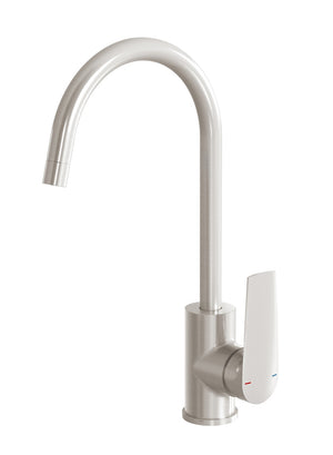 PHOENIX ARLO GOOSENECK SINK MIXER 374MM BRUSHED NICKEL