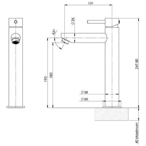 PHOENIX PINA VESSEL MIXER 247MM BRUSHED NICKEL