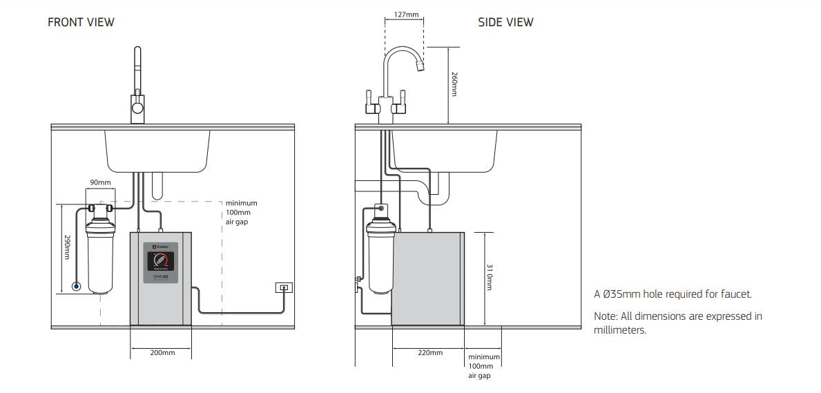 PURETEC FILTERED HOT AND AMBIENT WATER ON TAP