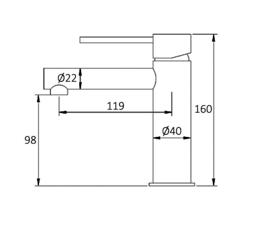 INSPIRE ROUL BASIN MIXER GUN METAL